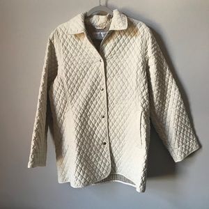JONES NEW YORK Cream Quilted Jacket Size L